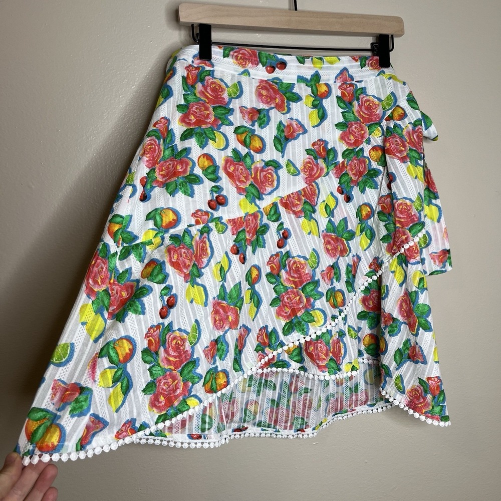 Floral‎ Wrap Skirt Fruit Citrus Rose Boho Preppy XL Preppy L Beach Rollar Rabbit